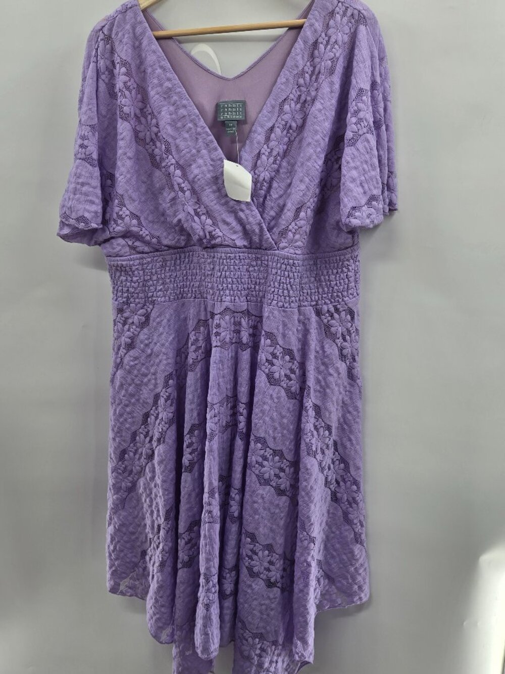 Rabbit Rabbit Rabbit Designs Light Purple Lavender Lace Midi Dress Size 18